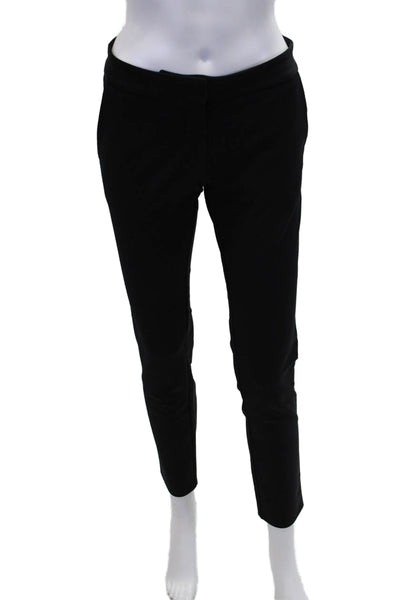 Stella McCartney Womens Zipper Fly Mid Rise Slim Cut Pants Black Cotton IT 38