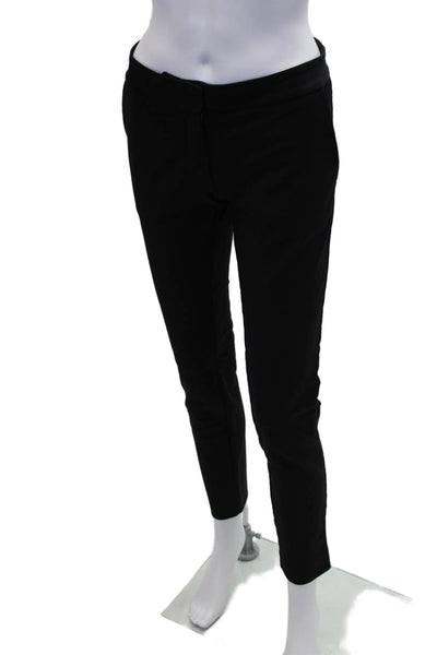 Stella McCartney Womens Zipper Fly Mid Rise Slim Cut Pants Black Cotton IT 38