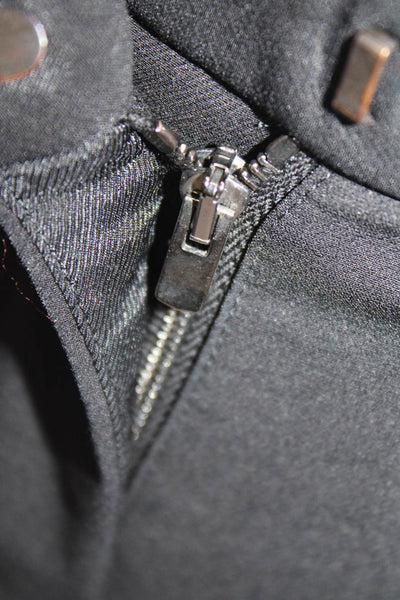 Stella McCartney Womens Zipper Fly Mid Rise Slim Cut Pants Black Cotton IT 38