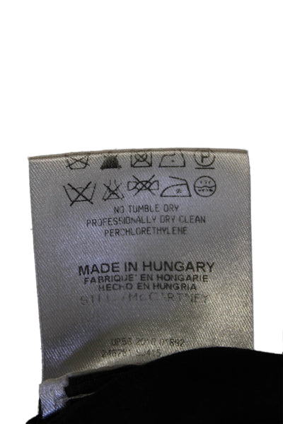 Stella McCartney Womens Zipper Fly Mid Rise Slim Cut Pants Black Cotton IT 38