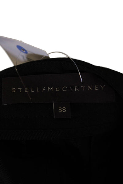 Stella McCartney Womens Zipper Fly Mid Rise Slim Cut Pants Black Cotton IT 38