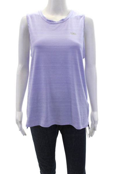 Running Bare Womens Textured Scoop Neck Sleeveless Lined Tank Top Purple Size 04