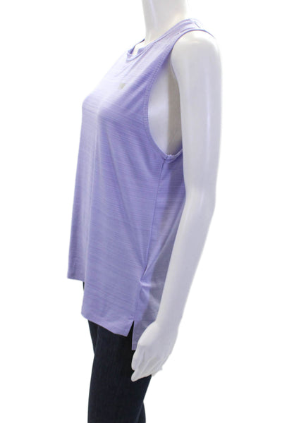 Running Bare Womens Textured Scoop Neck Sleeveless Lined Tank Top Purple Size 04