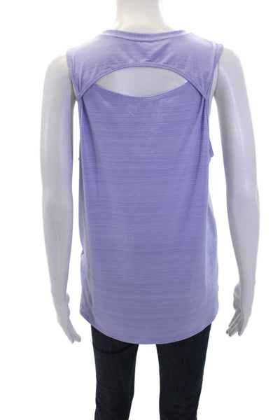 Running Bare Womens Textured Scoop Neck Sleeveless Lined Tank Top Purple Size 04