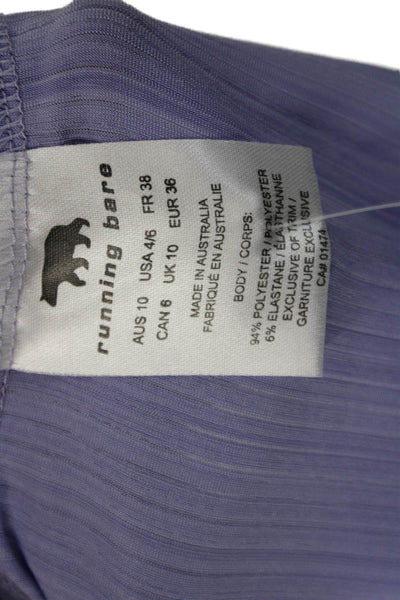 Running Bare Womens Textured Scoop Neck Sleeveless Lined Tank Top Purple Size 04