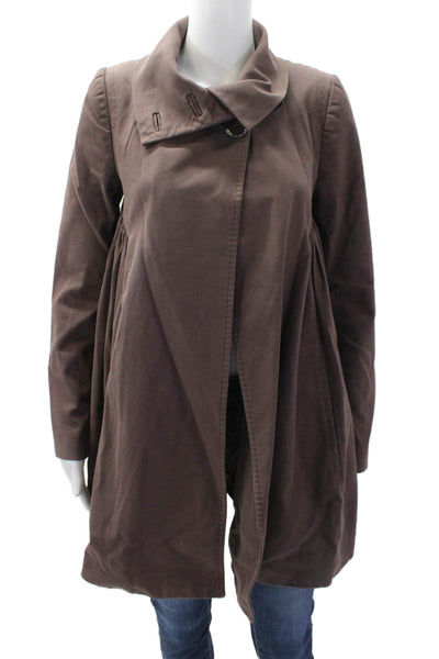 Stella McCartney Womens Collared Long Sleeve Open Front Jacket Brown Size 40