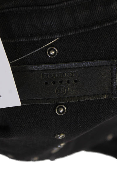 BLANKNYC Womens Cotton Studded Detail Buttoned Jean Jacket Black Size XS