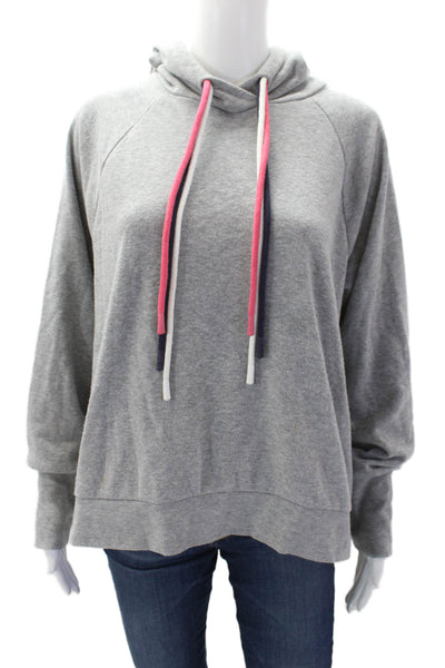 PJ Salvage Women's Hood Long Sleeves Tapered Hem Sweatshirt Gray Size L