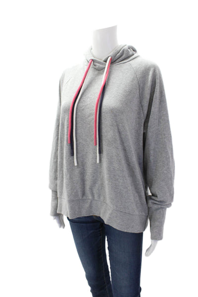PJ Salvage Women's Hood Long Sleeves Tapered Hem Sweatshirt Gray Size L