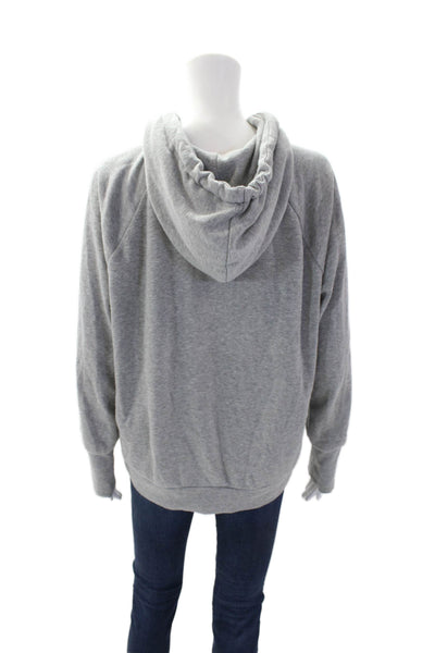 PJ Salvage Women's Hood Long Sleeves Tapered Hem Sweatshirt Gray Size L