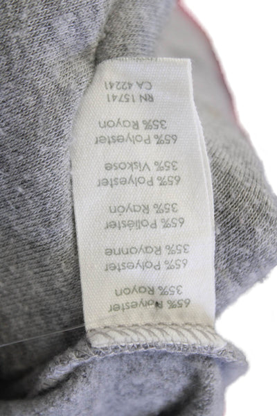 PJ Salvage Women's Hood Long Sleeves Tapered Hem Sweatshirt Gray Size L