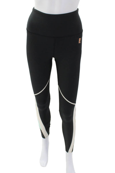PE Nation Womens High Waist Color Block Full Length Workout Legging Black Size X
