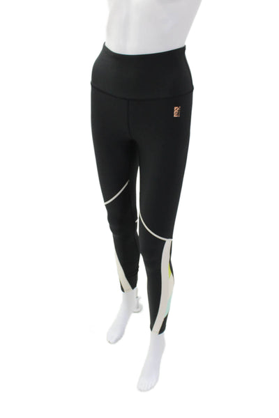 PE Nation Womens High Waist Color Block Full Length Workout Legging Black Size X