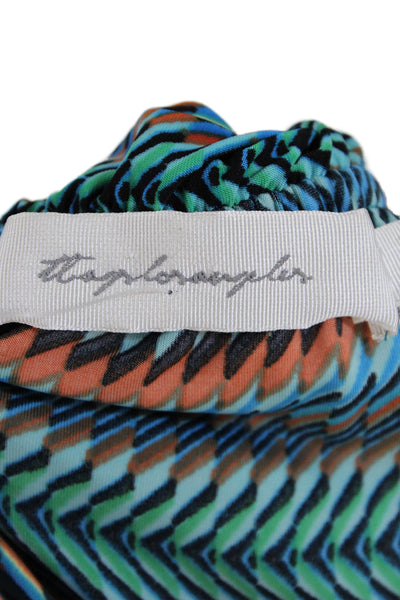T Bags Los Angeles Womens Strapless Ruffled Printed Maxi Dress Blue Black Small