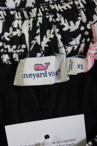 Vineyard Vines Women's Elastic Waist Tassel Pull-On Casual Shorts Black Size XS