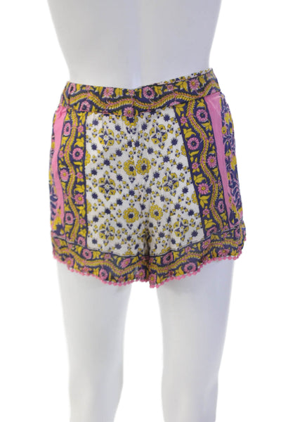 Calypso Saint Barth Women's Drawstring Waist Tassel Pocket Floral Shorts Size S