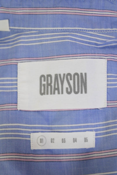Grayson Women's Long Sleeves Button Down Multicolor Striped Shirt Size 1