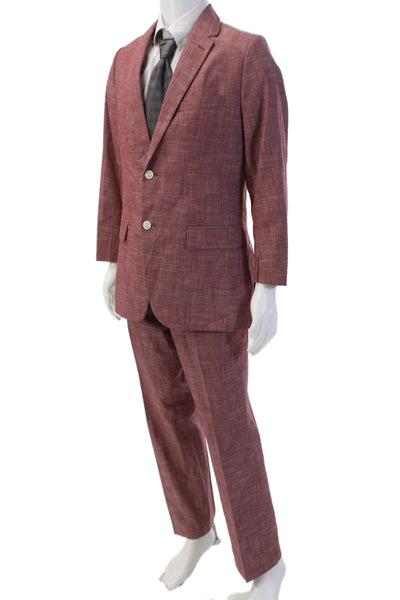 Tasso Elba Men's Long Sleeves Collared Lined Two Piece Pants Suit Red Size M 39