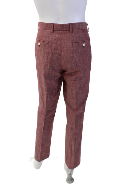 Tasso Elba Men's Long Sleeves Collared Lined Two Piece Pants Suit Red Size M 39