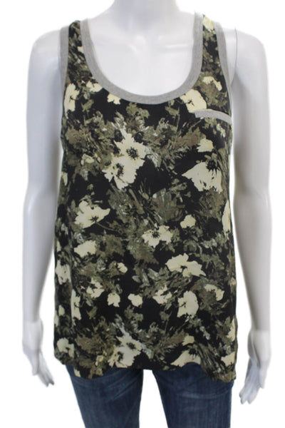 Elizabeth and James Womens Silk Camouflage Print Tank Top Green Size XS