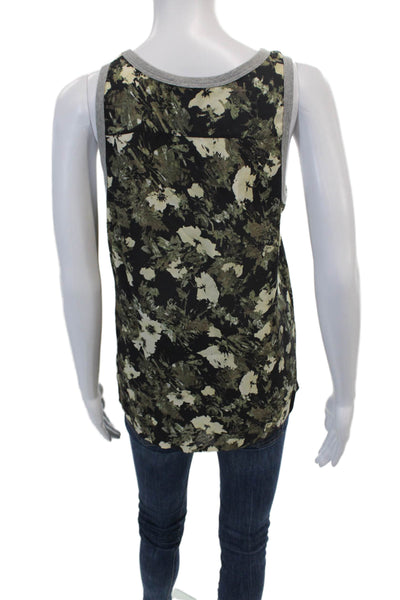 Elizabeth and James Womens Silk Camouflage Print Tank Top Green Size XS