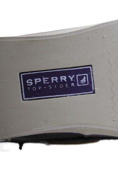 Sperry Womens Lace Up Coated Canvas Fold Over High Top Sneakers Gray Size 6
