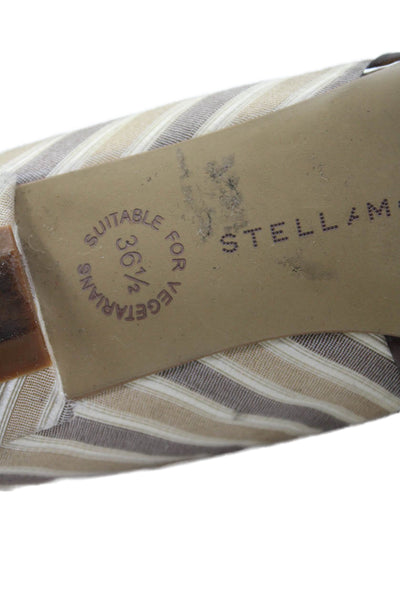 Stella McCartney Womens PVC Striped Striped Pointed Ballet Flats Brown Size 36.5