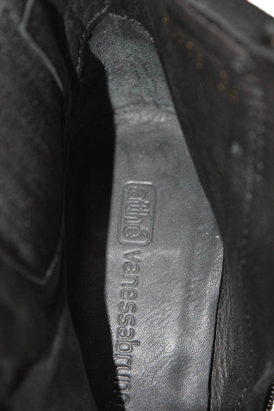 Vanessa Bruno Womens Side Zip Block Heel Ankle Booties Black Leather Size 36