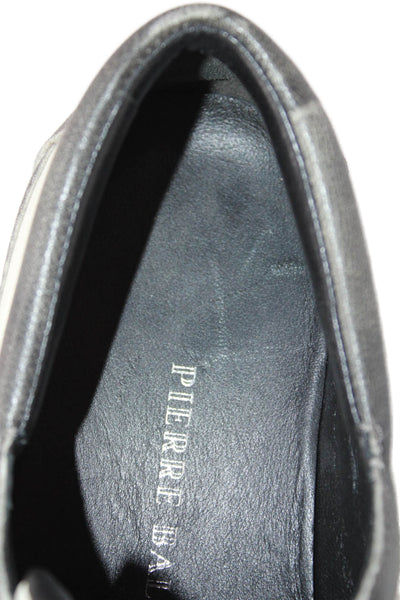 Pierre Balmain Womens Lace Up Round Toe Low Top Sneakers White Gray Leather 35