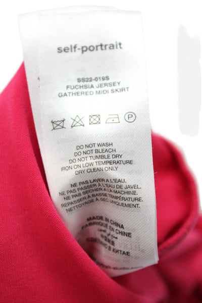 Self Portrait Womens Open Back Halter Ruched Front Slit Dress Pink Size 0