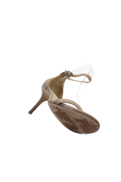 Sam Edelman Womens Leather Open Toe Ankle Strap Sandals Heels Beige Size 8.5M