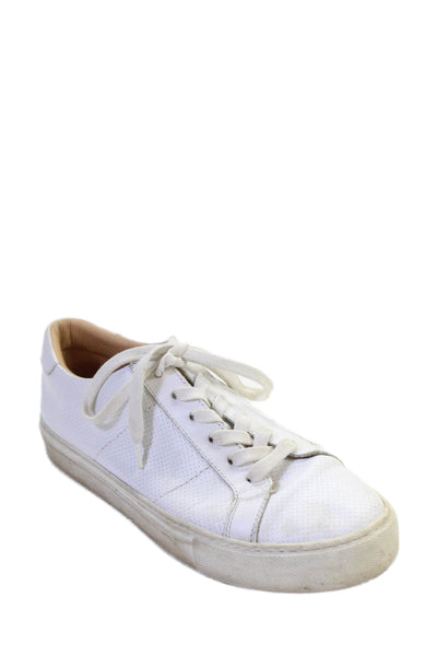 Greats Brookyln Womens Leather Round Toe Lace Up Low Top Sneakers White Size 9