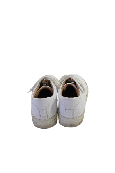 Greats Brookyln Womens Leather Round Toe Lace Up Low Top Sneakers White Size 9