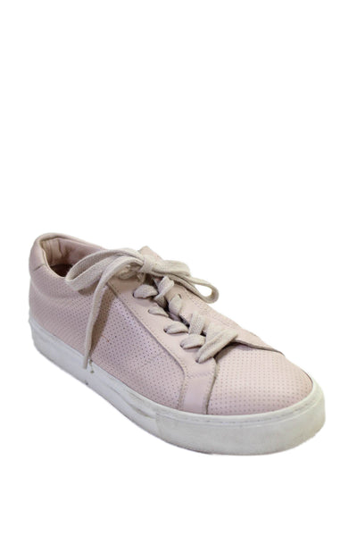 Greats Brookyln Womens Leather Round Toe Lace Up Low Top Sneakers Pink Size 9