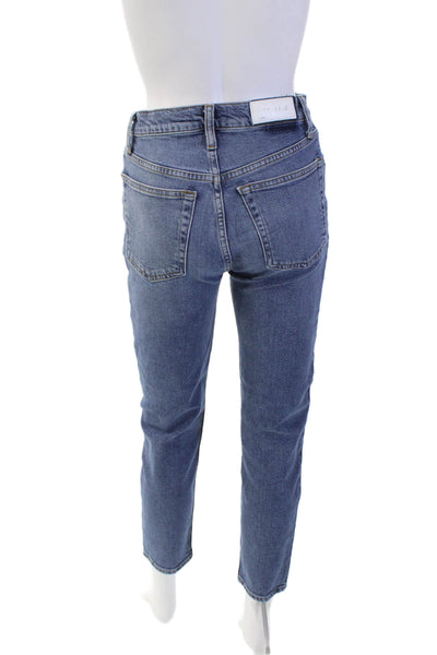 Re/Done Womens Cotton High-Rise Buttoned Skinny Denim Jeans Blue Size 26