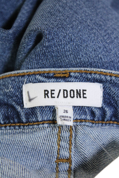 Re/Done Womens Cotton High-Rise Buttoned Skinny Denim Jeans Blue Size 26
