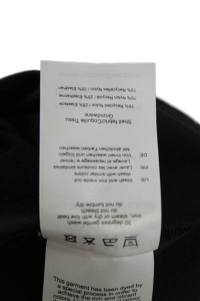 Lune Women's Round Neck Short Sleeves Athletic Cropped Top Black Size L