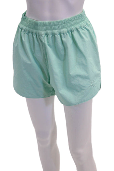 PE Nation Women's Elastic Waist Athletic Running Shorts Turquise Size M