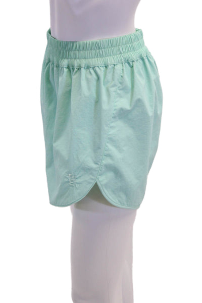 PE Nation Women's Elastic Waist Athletic Running Shorts Turquise Size M