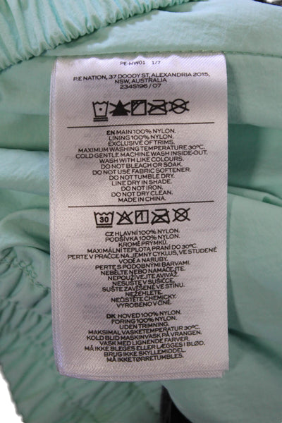 PE Nation Women's Elastic Waist Athletic Running Shorts Turquise Size M