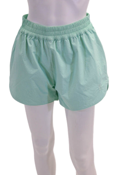 PE Nation Women's Pull-On Elastic Waist Running Shorts Turquise Size L