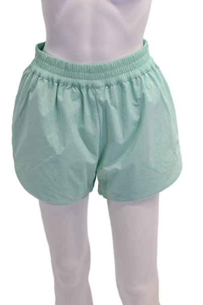 PE Nation Women's Elastic Waist Pull-On Athletic Running Shorts Turquise Size S