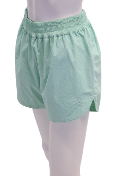PE Nation Women's Elastic Waist Pull-On Athletic Running Shorts Turquise Size S