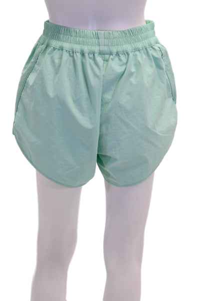PE Nation Women's Elastic Waist Pull-On Athletic Running Shorts Turquise Size S