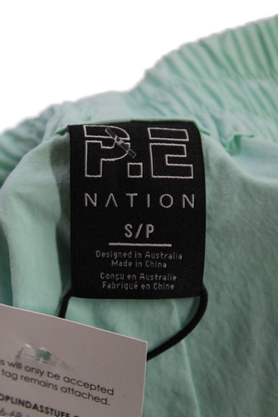 PE Nation Women's Elastic Waist Pull-On Athletic Running Shorts Turquise Size S