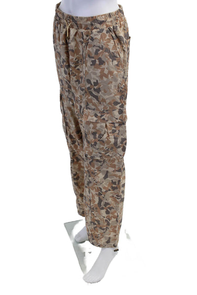 The Upside Women's Drawstring Waist Straight Leg Cargo Pants Camouflage Size S