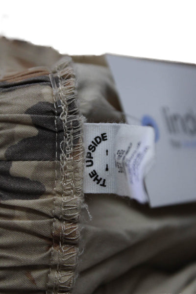 The Upside Women's Drawstring Waist Straight Leg Cargo Pants Camouflage Size S