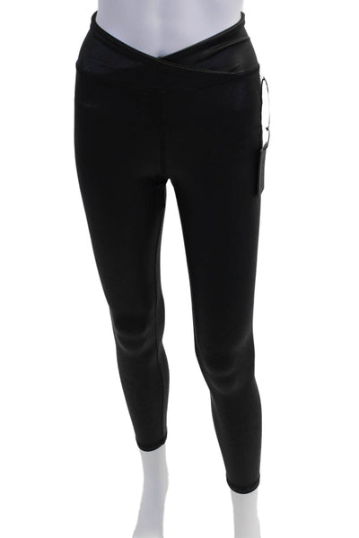 Strut This Women's High Waist Faux Leather Full Length Legging Black One Size