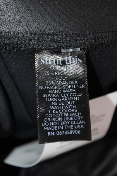 Strut This Women's High Waist Faux Leather Full Length Legging Black One Size