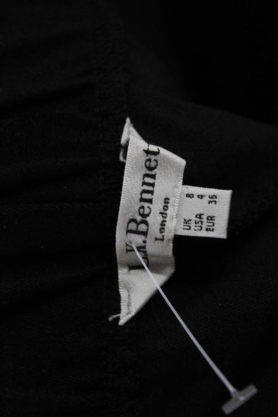 L.K. Bennett Womens Pull On High Rise Skinny Leg Pants Black Cotton Size 4